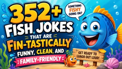 352+ fish jokes that are fin-tastically funny, clean, and family-friendly with colorful cartoon fish underwater
