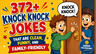 372+ clean and funny knock knock jokes featuring kids enjoying family-friendly laughs